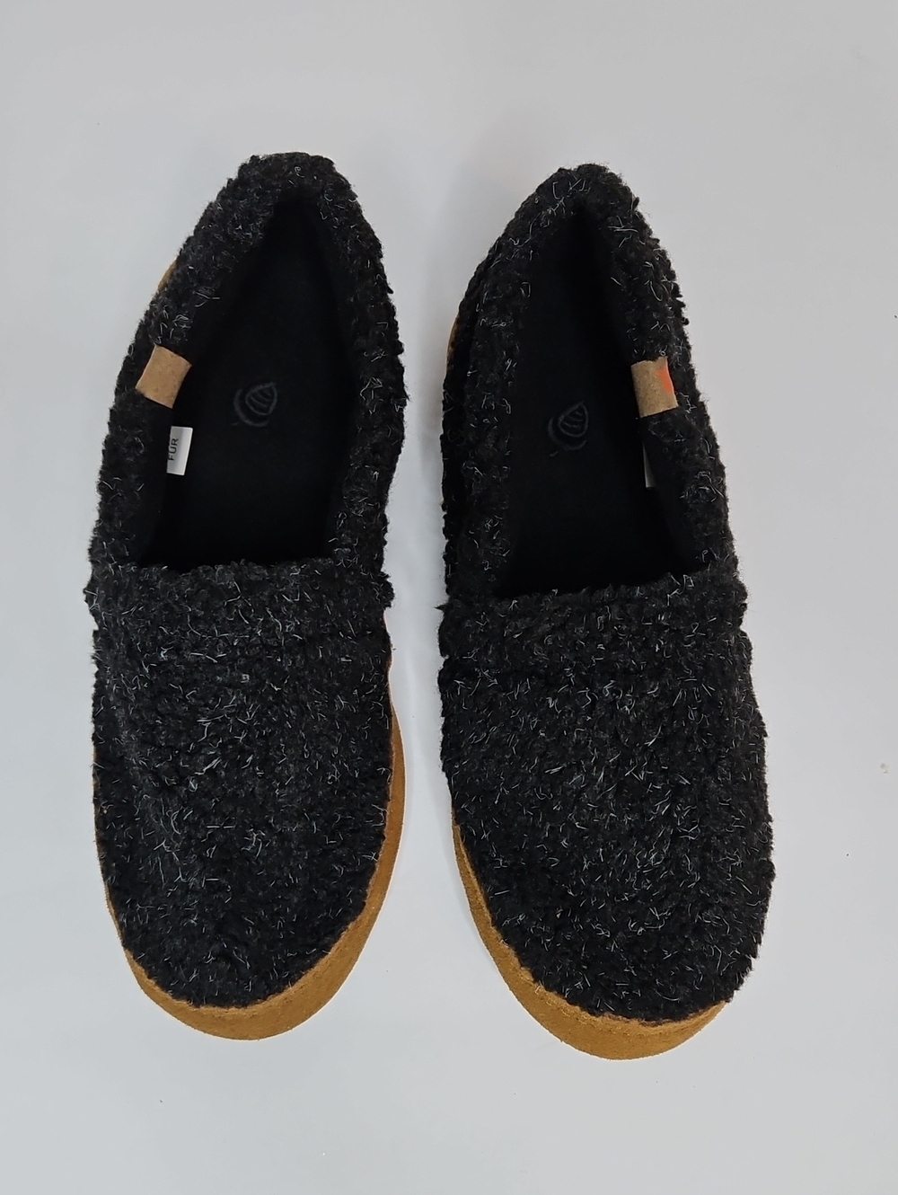 Acorn Black Fuzzy Slip-On Women's Shoes